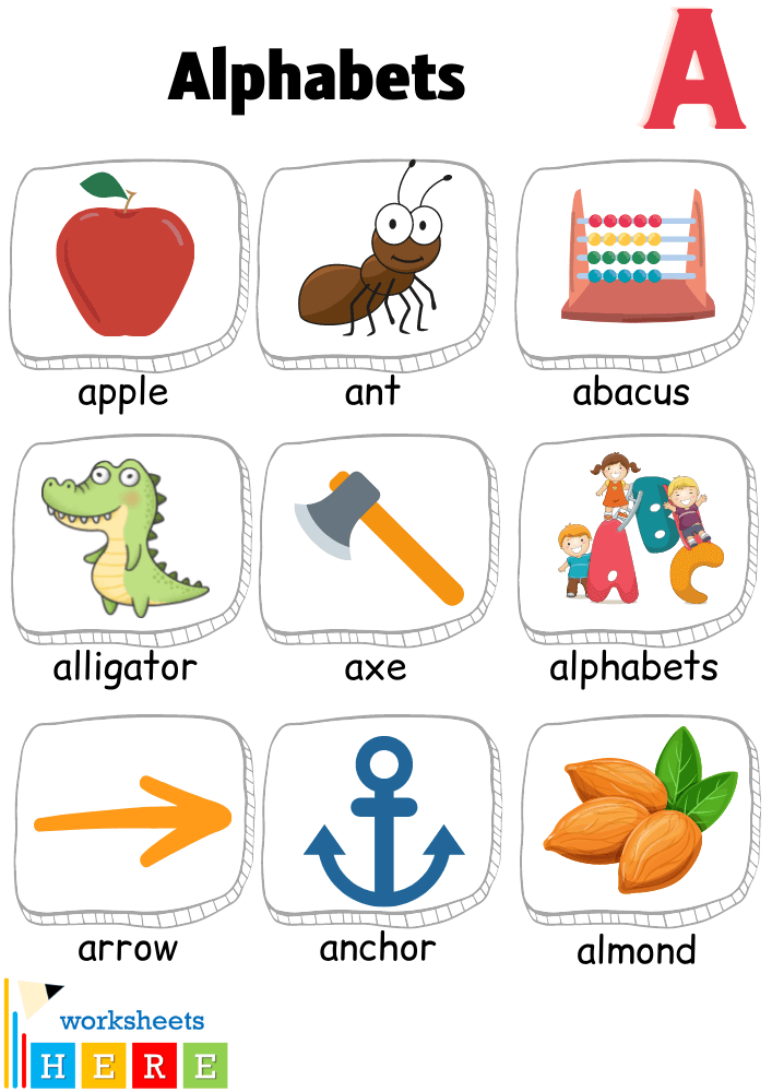 Alphabet A Words with Pictures, Letter A Vocabulary with Pictures
