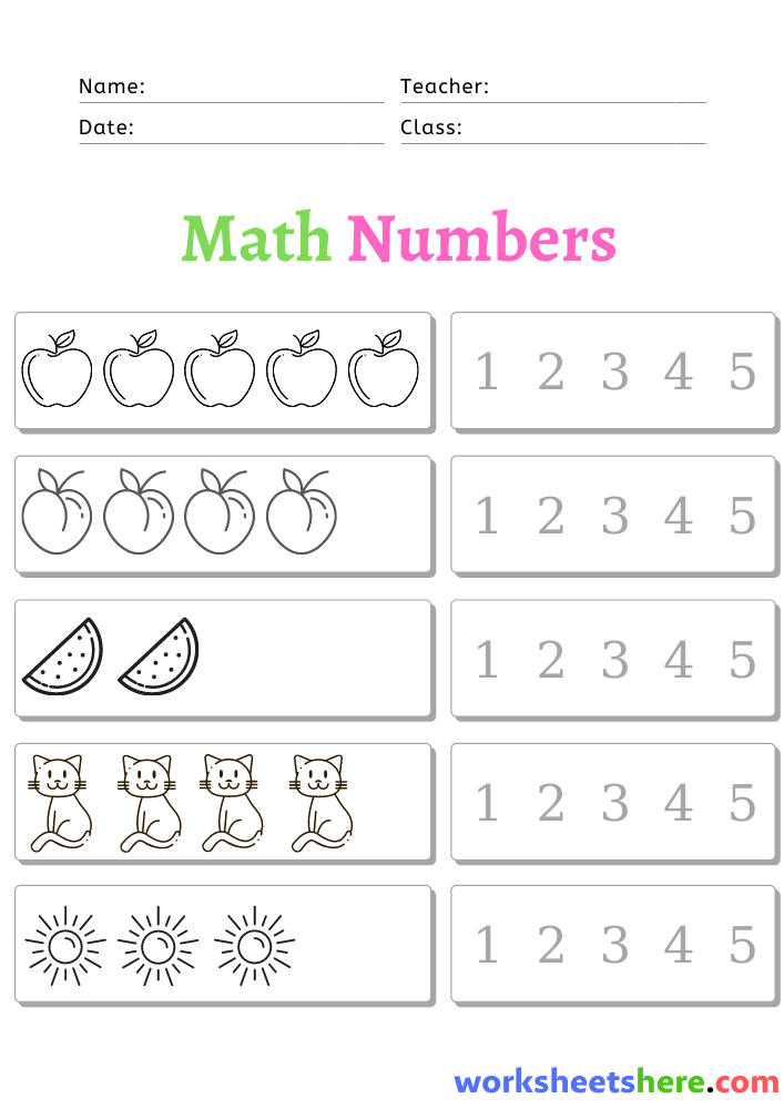 Counting Numbers Activity For Kids