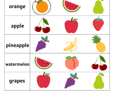 Finding Correct Fruit, Circle Correct Fruit Activity Worksheets for Kids
