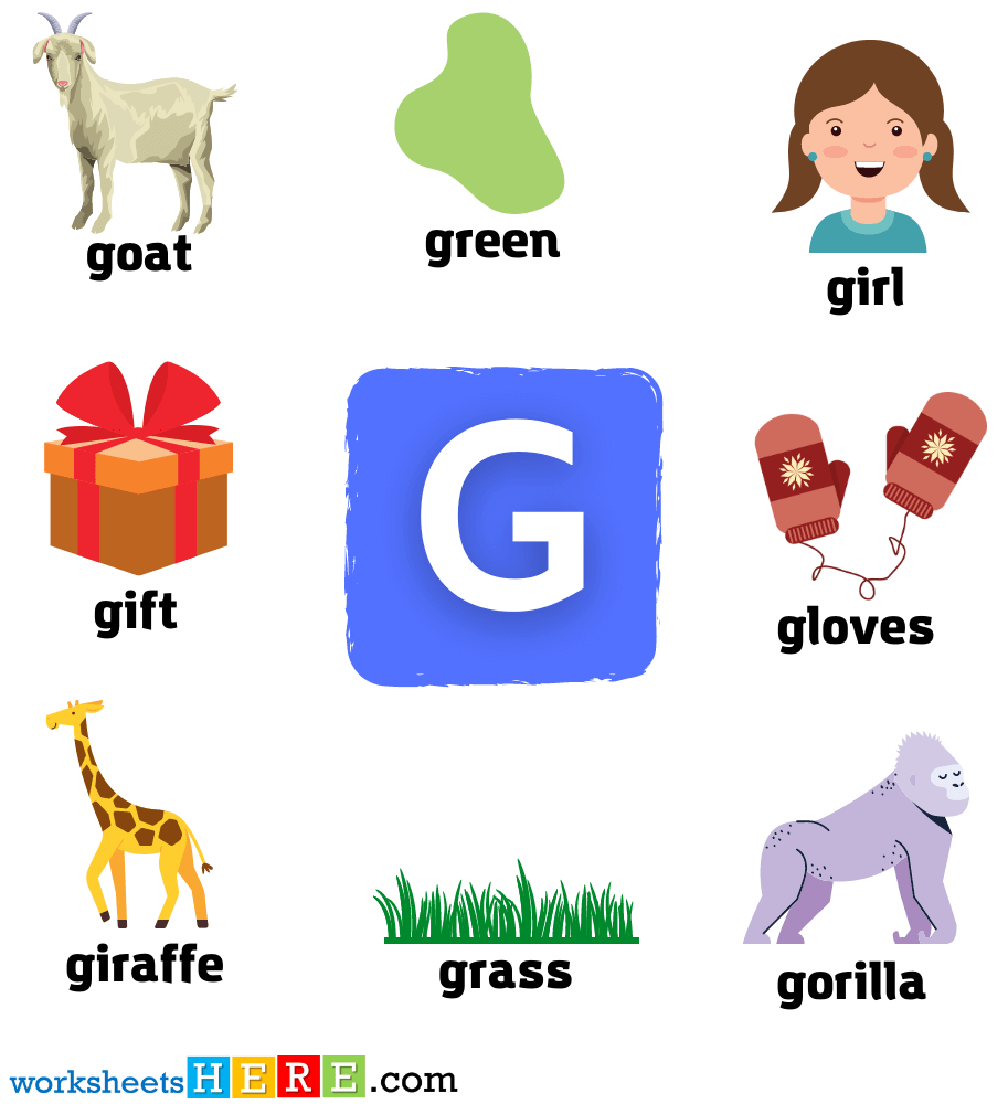 Start with Letter G Words with Pictures, Alphabets G Vocabulary with Pictures