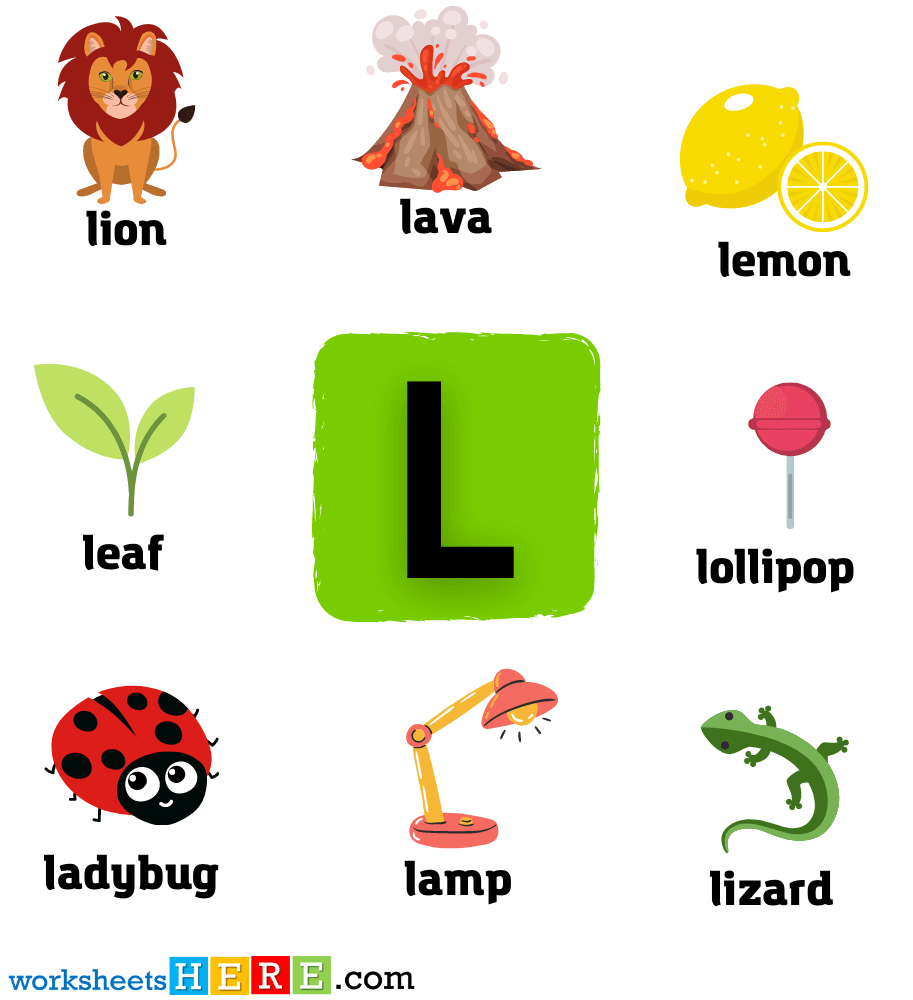 Start with Letter L Words with Pictures, Alphabets L Vocabulary with Pictures