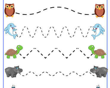 Connect The Animals, Tracing Lines PDF Worksheets For Kindergarten
