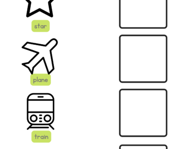 Copy All the Objects Below, Drawing Star Plane Train Bus Examples Worksheet For Kids