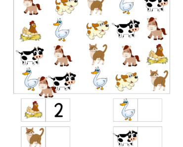 Counting Farm Animals, Count Each Farm Animals and Write PDF Worksheet For Kids