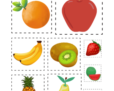 Cutting Fruits PDF Worksheet For Kindergarten