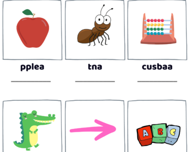 Letter A Scramble Words Find Pdf Worksheets with Pictures, Unscramble Words with Answers