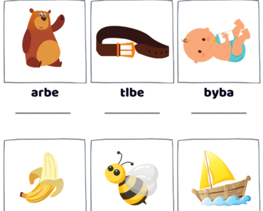 Letter B Scramble Words Find Pdf Worksheets with Pictures, Unscramble Words with Answers