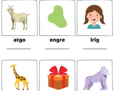 Letter G Scramble Words Find Pdf Worksheets with Pictures, Unscramble Words with Answers