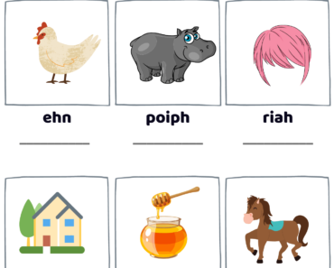 Letter H Scramble Words Find Pdf Worksheets with Pictures, Unscramble Words with Answers