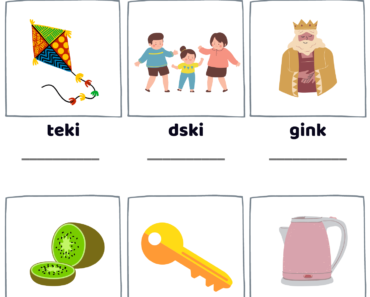 Letter K Scramble Words Find Pdf Worksheets with Pictures, Unscramble Words with Answers