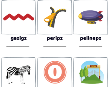 Letter Z Scramble Words Find Pdf Worksheets with Pictures, Unscramble Words with Answers