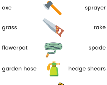 Match Gardening Tools Pictures and Names Activity PDF Worksheets For Kindergarten