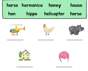 Matching Correct Words With Alphabet H Pictures PDF Worksheets For Kids