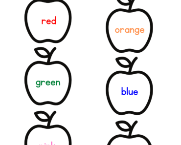 Read and Color Apples Pictures Activity PDF Worksheets For Kindergarten