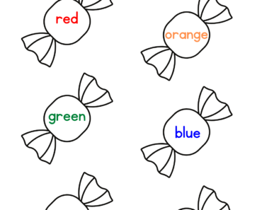 Read and Color Candy Pictures Activity PDF Worksheets For Kindergarten