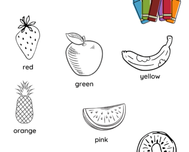 Read and Color Each Picture, Coloring Objects PDF Worksheet For Kindergarten