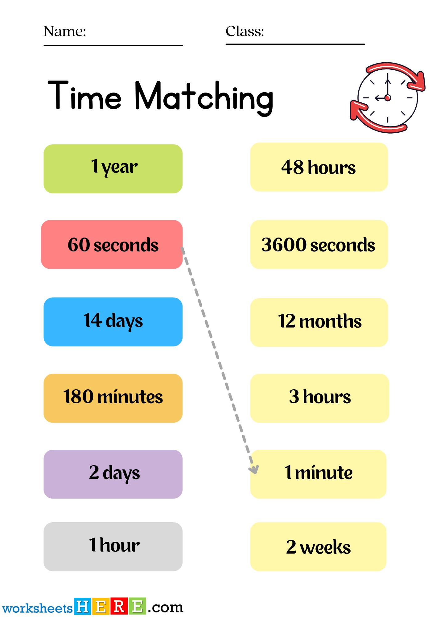 Time Matching Activity For Kids PDF Worksheets