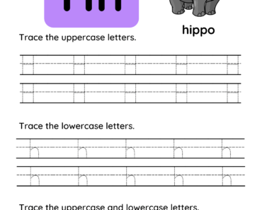 Trace The Uppercase and Lowercase Alphabets Letter H PDF Worksheet For Kindergarten