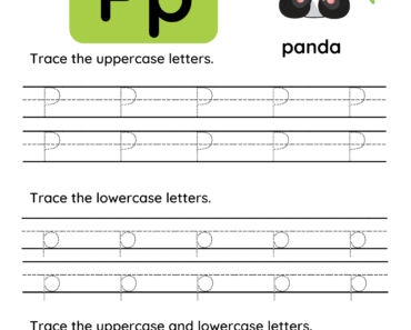Trace The Uppercase and Lowercase Alphabets Letter P PDF Worksheet For Kindergarten