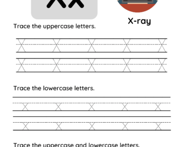 Trace The Uppercase and Lowercase Alphabets Letter X PDF Worksheet For Kindergarten
