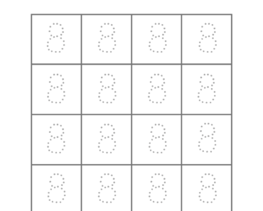 Tracing Numbers Activity, Number 8 Trace Pdf Worksheets For Kids