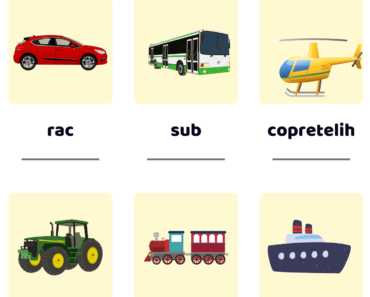 Transportation Scramble Word Find Pdf Worksheets with Pictures, Unscramble Words with Answers