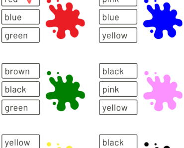 Which Color is it? Look Picture and Find Correct Words PDF Worksheet For Kids