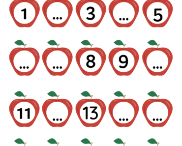 Write  Missing Numbers, Count Apples and Write Worksheets For Kindergarten