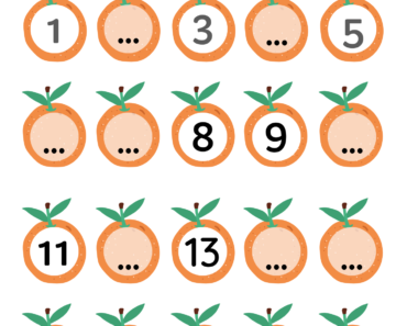Write  Missing Numbers, Count Oranges and Write Worksheets For Kindergarten