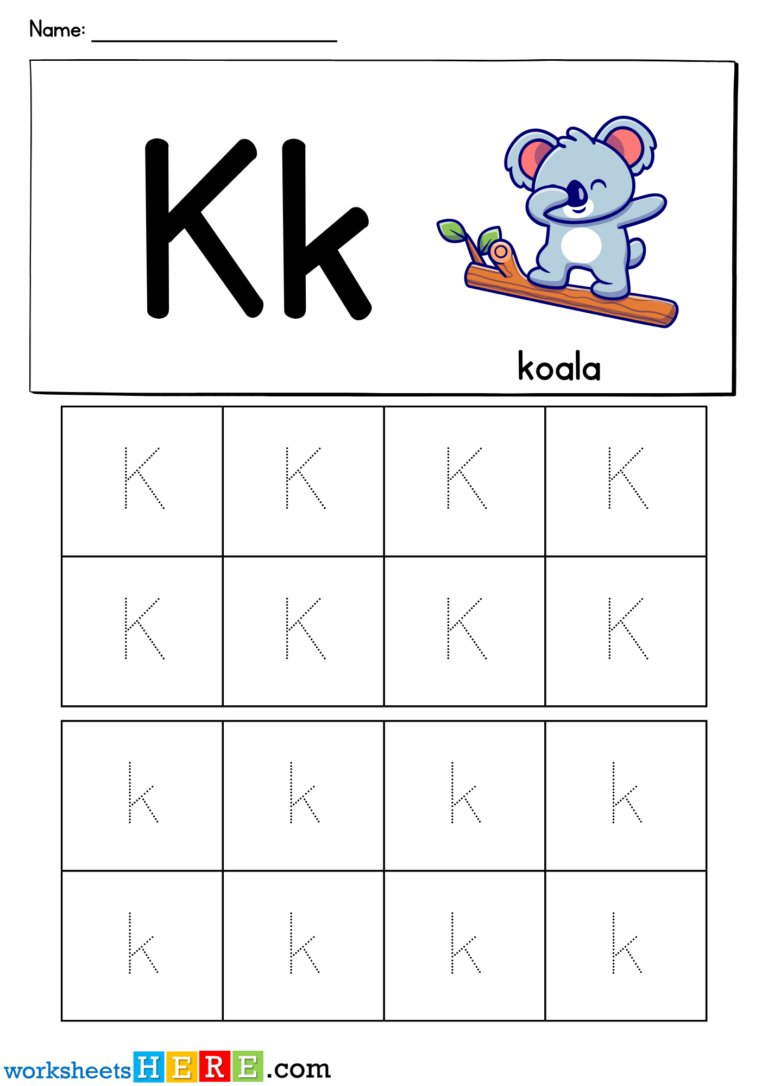 Letter K Tracing Printable PDF Worksheet For Kindergarten Students ...