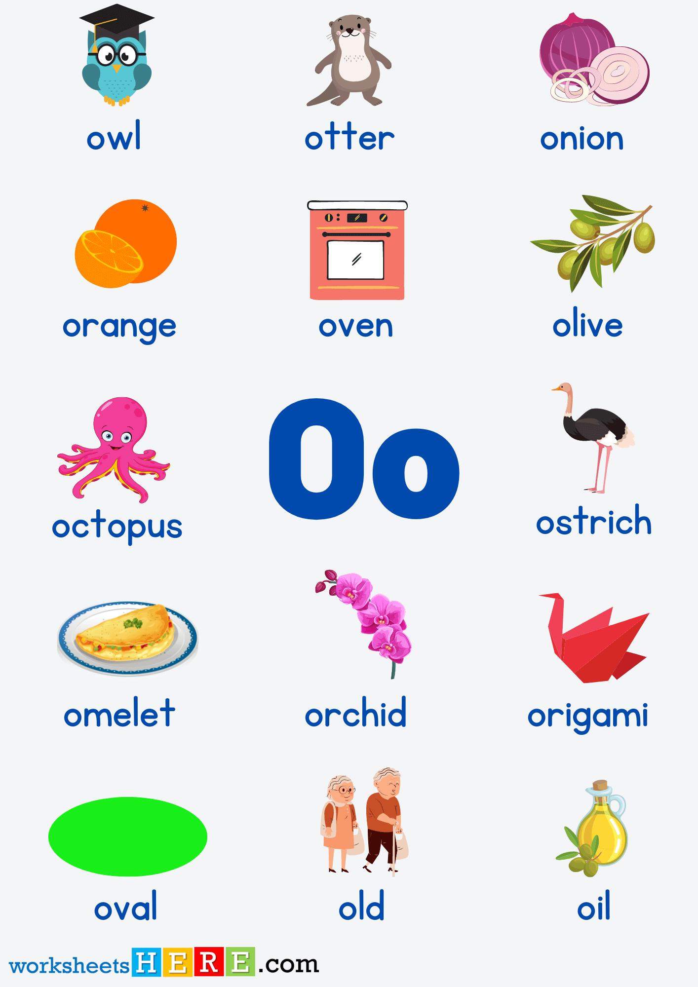 Letter O Vocabulary With Pictures Alphabet O Words PDF Worksheet For Letter O Vocabulary With Pictures Alphabet O Words PDF Worksheet For