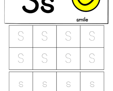 Letter S Tracing Printable PDF Worksheet For Kindergarten Students