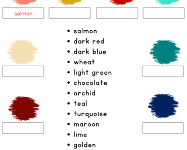 Look at The Picture and Write Correct Colors Name PDF Worksheet For Kids