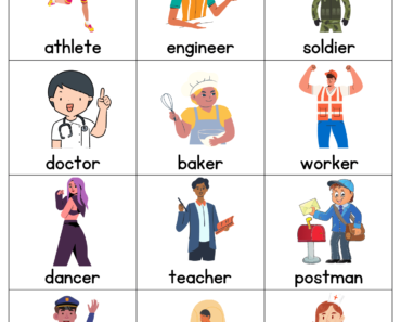 Occupations Names with Pictures, Occupations Flashcards PDF Worksheets For Kindergarten