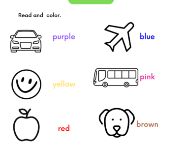 Read and Color Objects PDF Worksheet For Kids