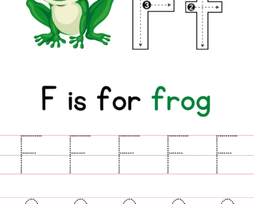Tracing Letter F Uppercase and Lowercase PDF Worksheet For Kindergarten