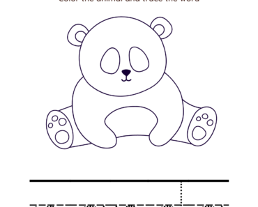 Tracing and Coloring Activity Panda PDF Worksheet For Kindergarten