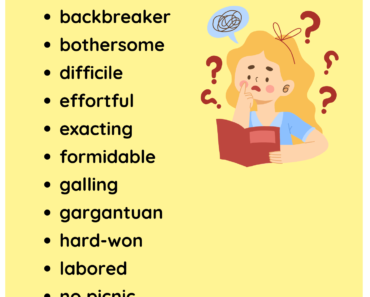 Ways to Say DIFFICULT in Speaking PDF Worksheet For Students and Kids