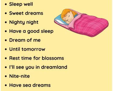 Ways to Say Good Night in Speaking PDF Worksheet For Students