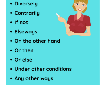 Ways to Say Otherwise in English PDF Worksheet For Students