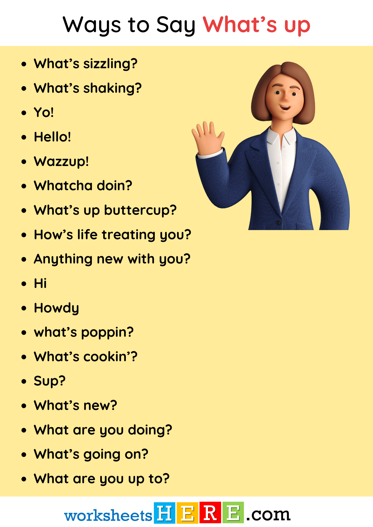 Ways to Say What’s up in Speaking PDF Worksheet For Students