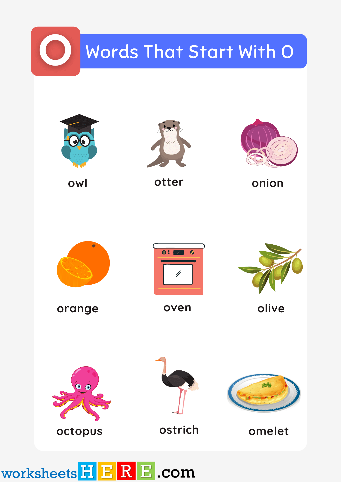 Kindergarten Words That Start With The Letter O Kindergarten Words That Start With The Letter O