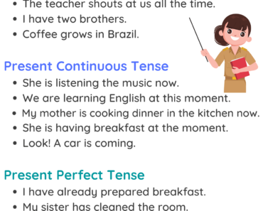 15 Present Past Future Tense Sentences Examples PDF Worksheet For Students
