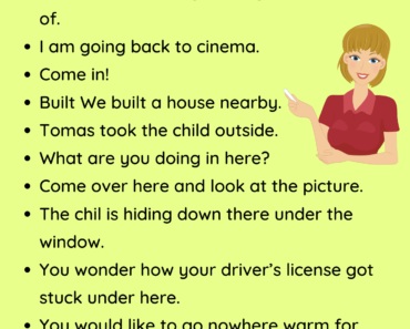 Adverbs Of Place Example Sentences PDF Worksheet For Students