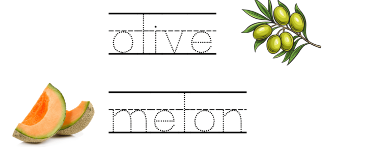 Trace the Fruit Names With Pictures PDF Worksheet For Kids and Students