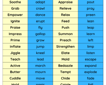 Transitive and Intransitive Verbs List in English PDF Worksheet For Students